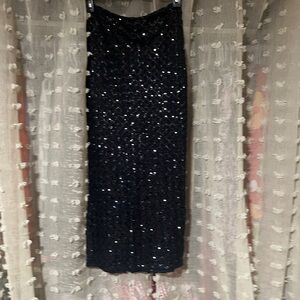 Elegant Black Sequin Skirt